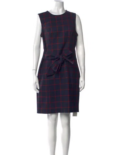 Pre-owned Toccin Plaid Print Mini Dress In Blue