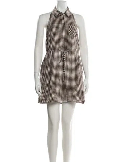 Pre-owned Toccin Plaid Print Mini Dress In Multi