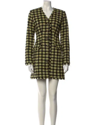 Pre-owned Toccin Plaid Print Mini Dress In Multi