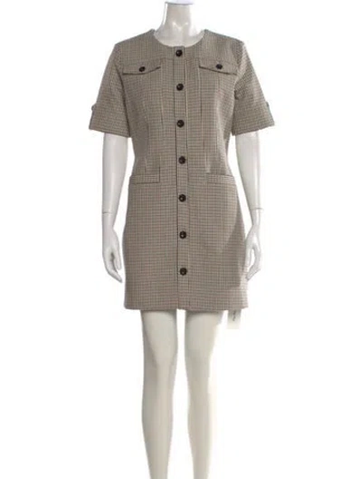 Pre-owned Toccin Plaid Print Mini Dress In Multi