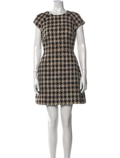 Pre-owned Toccin Plaid Print Mini Dress W/ Tags In Multi