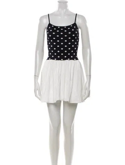 Pre-owned Toccin Polka Dot Print Mini Dress In White