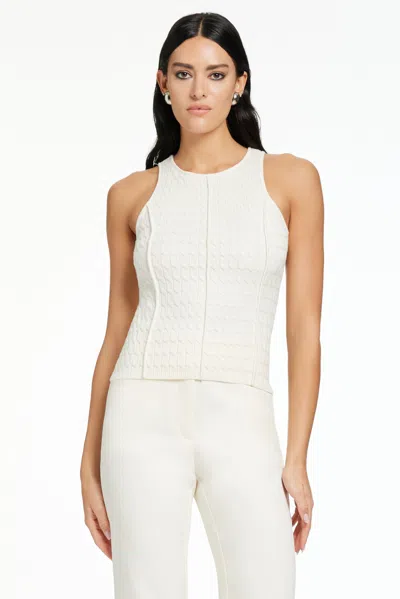 Toccin Pos - Joyce Seamed Racer Tank In White