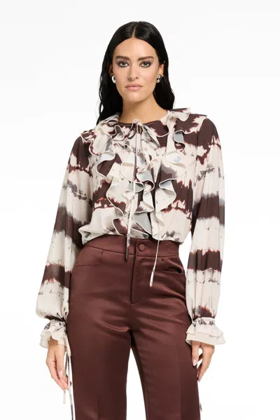 Toccin Pos - Tobi Exaggerated Ruffle Blouse In Multi
