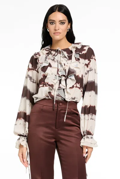 Toccin Pos - Tobi Exaggerated Ruffle Blouse In Jet