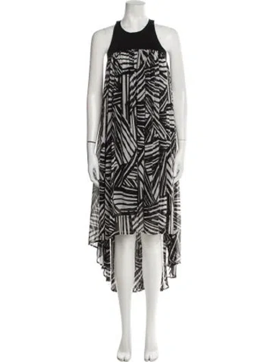 Pre-owned Toccin Printed Long Dress In Black