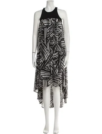 Pre-owned Toccin Printed Long Dress In Black