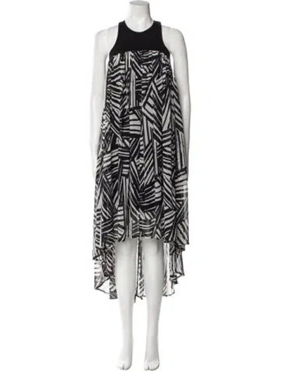 Pre-owned Toccin Printed Long Dress In Black