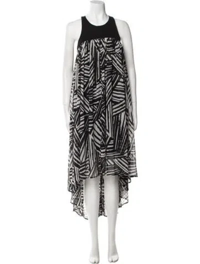 Pre-owned Toccin Printed Long Dress In Black