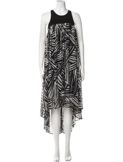Pre-owned Toccin Printed Long Dress In Black