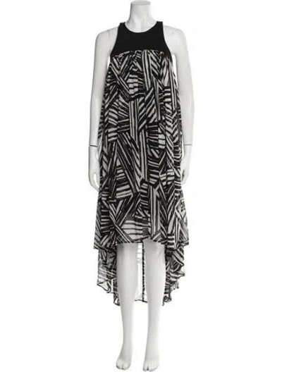 Pre-owned Toccin Printed Long Dress In Black