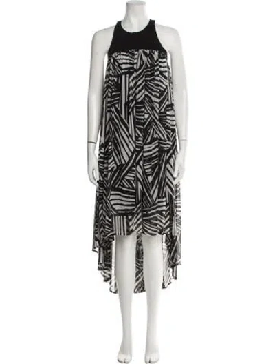 Pre-owned Toccin Printed Long Dress In Black