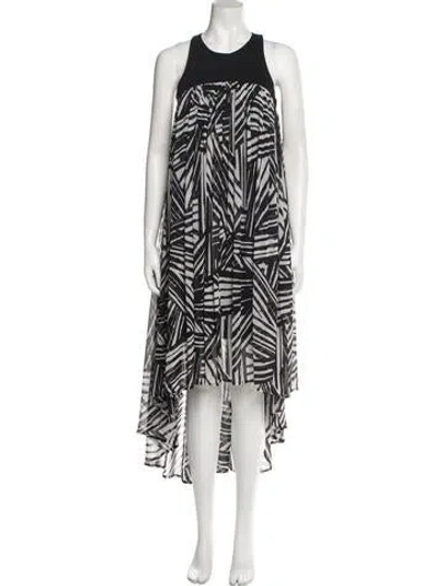 Pre-owned Toccin Printed Long Dress In Black