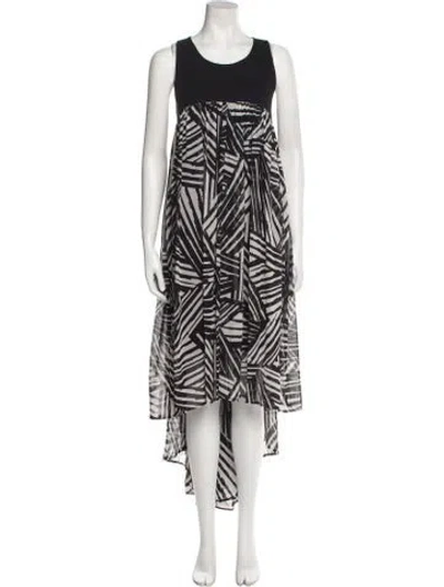 Pre-owned Toccin Printed Long Dress In Black