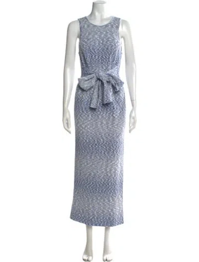 Pre-owned Toccin Printed Long Dress In Blue