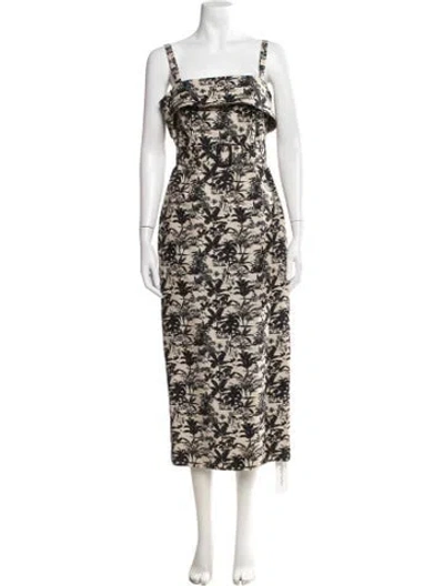 Pre-owned Toccin Printed Long Dress W/ Tags In Neutrals