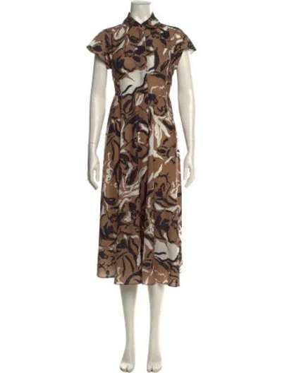 Pre-owned Toccin Printed Midi Length Dress W/ Tags In Multi