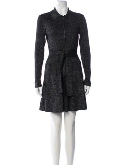 Pre-owned Toccin Printed Mini Dress In Black
