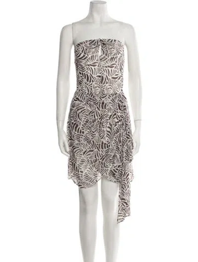 Pre-owned Toccin Printed Mini Dress In Brown