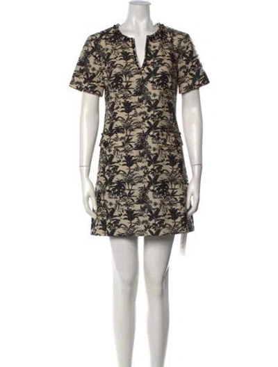 Pre-owned Toccin Printed Mini Dress In Neutrals