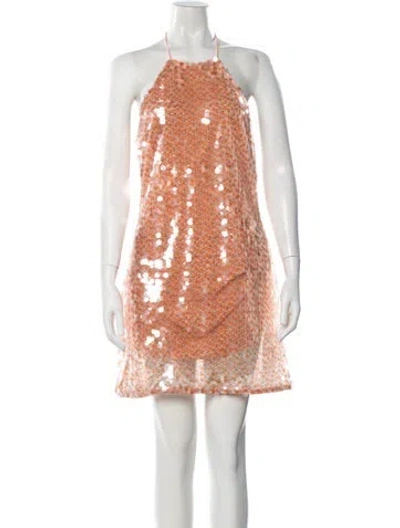 Pre-owned Toccin Printed Mini Dress W/ Tags In Orange