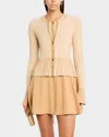 Toccin Priscilla Zip Front Cardigan In French Brown