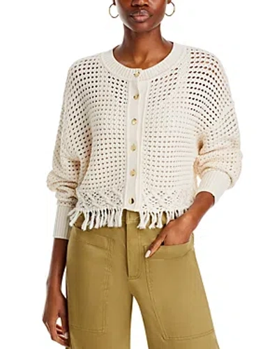 Toccin Rachel Fringe Hem Cardigan In Neutral