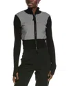 Toccin Reece Zip Front Herringbone Sweater In Black