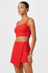 Toccin Rhea Corset Cropped Tank In Red
