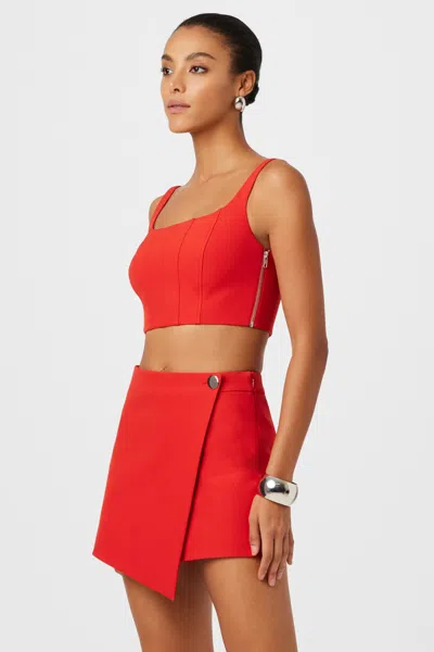 Toccin Rhea Corset Cropped Tank In Red