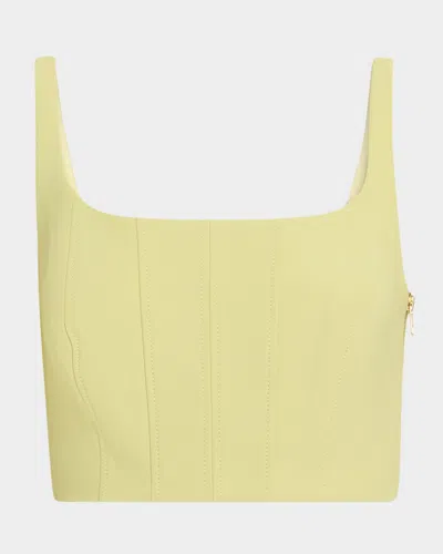 Toccin Rhea Cropped Corset Tank In Green
