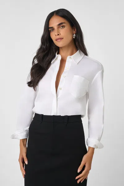 Toccin Riley Collared Boyfriend Button Down - Pos In White