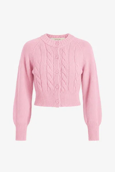 Toccin Rita Cable Knit Cardigan In Red