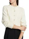 Toccin Rita Cable Knit Cashmere Cardigan In White In White