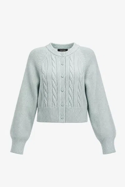 Toccin Rita Cashmere Cardigan In Green