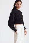 Toccin Rita Cotton Cardigan In Black