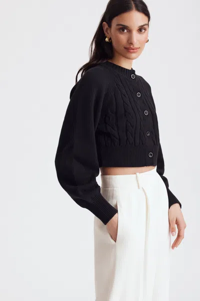 Toccin Rita Cotton Cardigan In Black