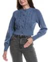 Toccin Rita Wool & Cashmere-blend Cardigan In Blue