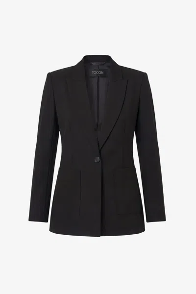 Toccin Rory Single Button Blazer Suiting - Pos In Black