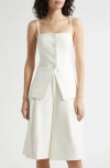 Toccin Roxy Square Neck Button-front Vest In White
