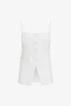 Toccin Roxy Square Neck Button-front Vest In White