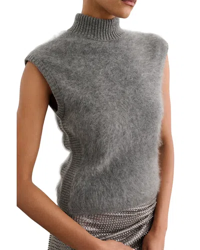 Toccin Sabina Mock Neck Cashmere Sweater Tank In Gray