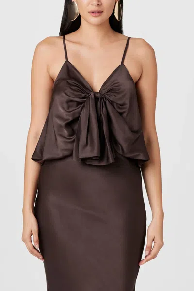 Toccin Sabrina Knotted Cami In Espresso In Brown