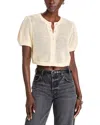 Toccin Samantha Crochet Cropped Cardigan Sweater In Parchment