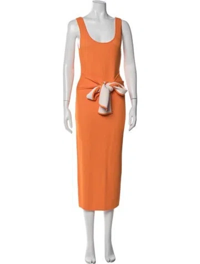 Pre-owned Toccin Scoop Neck Long Dress W/ Tags In Orange