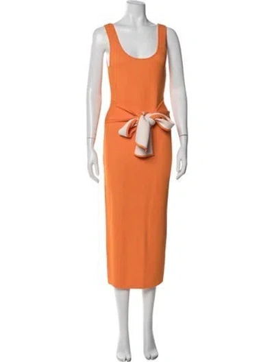 Pre-owned Toccin Scoop Neck Long Dress W/ Tags In Orange