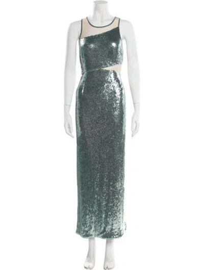 Pre-owned Toccin Sequin Long Dress In Blue/metallic
