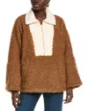 Toccin Serafina Oversized Wool-blend Popover In Brown
