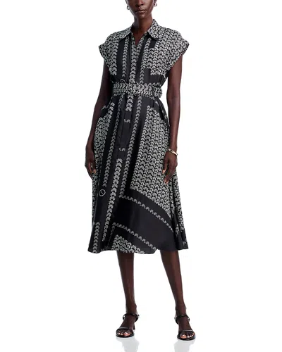 Toccin Serena Rolled Sleeve Shirt Dress In Gray
