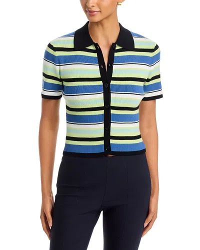 Toccin Shae Button Front Polo Shirt In Multi